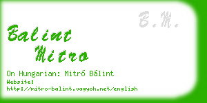 balint mitro business card