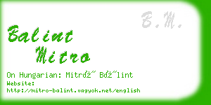balint mitro business card